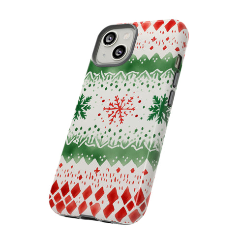 Watercolor Christmas Knitting - Impact Resistant Phone Case